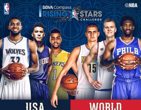 NBA All Star 2017: USA-Resto del Mondo è Towns contro Embiid BBVA Rising Stars Challenge - © 2017 twitter.com/NBA