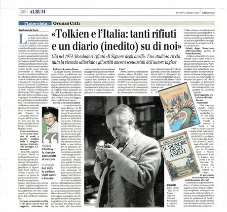 Tolkien e l'Italia di Oronzo Cilli: la rassegna stampa Tolkien e l'Italia di Oronzo Cilli: la rassegna stampa