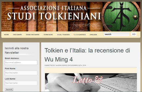 Tolkien e l'Italia di Oronzo Cilli: la rassegna stampa Tolkien e l'Italia di Oronzo Cilli: la rassegna stampa