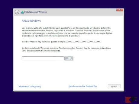 Installare Windows 10 da USB Installare Windows 10 da USB