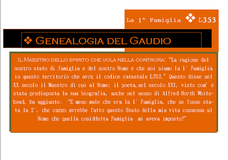 Genealogia del Gaudio▐ La 1^ Famiglia Genealogia del Gaudio▐ La 1^ Famiglia