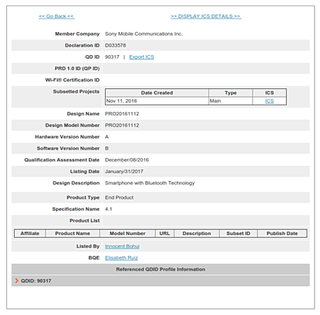 Sony: uno smartphone misterioso ha ottenuto la certificazione Bluetooth SIG Sony: uno smartphone misterioso ha ottenuto la certificazione Bluetooth SIG