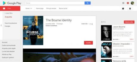 Offerte settimanali su Google Play Movies: Interstellar, Mad Max: Fury Road e The Bourne Identity a prezzo scontato Offerte settimanali su Google Play Movies: Interstellar, Mad Max: Fury Road e The Bourne Identity a prezzo scontato