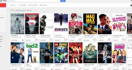 Offerte settimanali su Google Play Movies: Interstellar, Mad Max: Fury Road e The Bourne Identity a prezzo scontato Offerte settimanali su Google Play Movies: Interstellar, Mad Max: Fury Road e The Bourne Identity a prezzo scontato