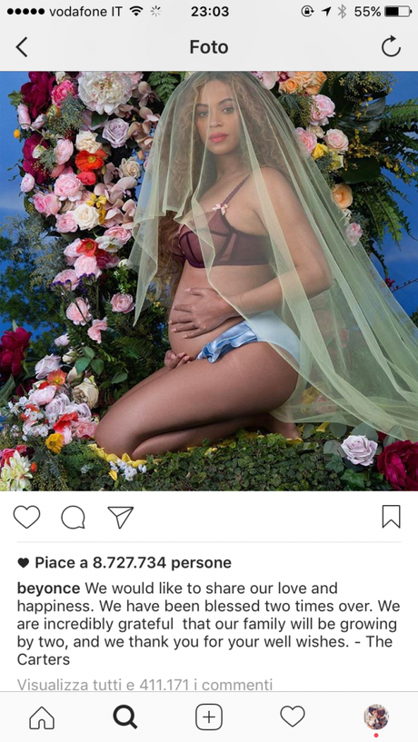 Beyoncé : quando il pancione fa like su Instagram Beyoncé : quando il pancione fa like su Instagram