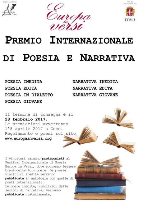 COMO | FESTIVAL INTERNAZIONALE DI POESIA “EUROPA IN VERSI” 2017 COMO | FESTIVAL INTERNAZIONALE DI POESIA “EUROPA IN VERSI” 2017