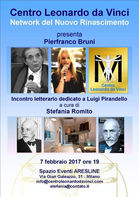 MILANO | Incontro con PIERFRANCO BRUNI su Luigi Pirandello | Centro Leonardo da Vinci MILANO | Incontro con PIERFRANCO BRUNI su Luigi Pirandello | Centro Leonardo da Vinci