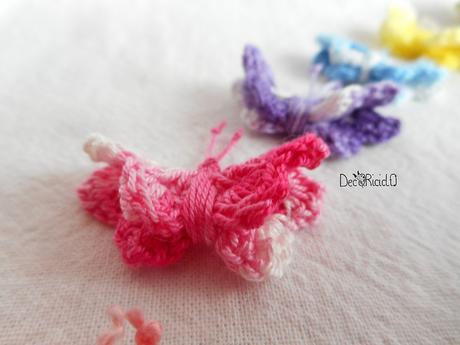 Farfalle che nascono dai fiori, all'uncinetto farfalle dai fiori 3