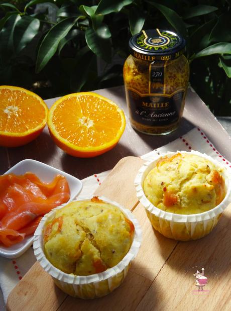 Muffins salmone, arancia e senape all’antica Muffins salmone, arancia e senape all’antica