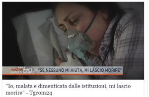 Angela disabile gravissima non si arrende: ”piuttosto mi lascio morire” Angela disabile gravissima non si arrende: ”piuttosto mi lascio morire”
