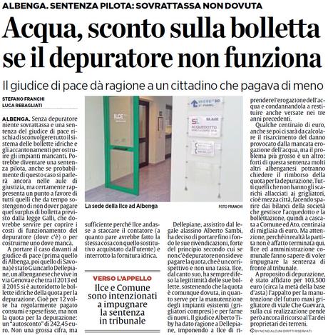 Bolletta dell’acqua: ”se non c’è depuratore non si deve pagare la quota” Bolletta dell’acqua: ”se non c’è depuratore non si deve pagare la quota”