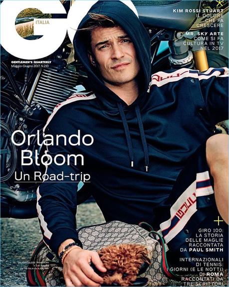 Orlando Bloom su GQ veste Gucci, Dolce&gabbana, Valentino e Dior Homme. Orlando Bloom copre il numero di maggio / giugno 2017 di GQ Italia.
