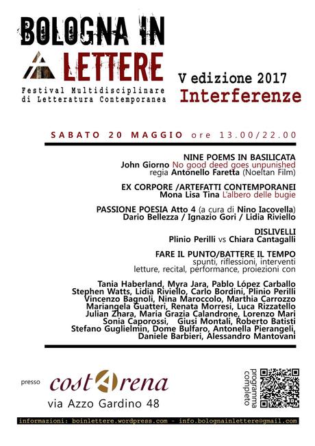 Bologna In Lettere 2017: terzo week end di eventi Bologna In Lettere 2017: terzo week end di eventi