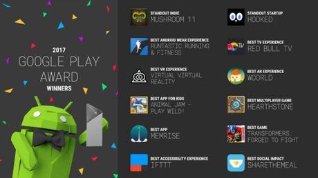 Google Play Award: annunciate le 12 migliori app per Android Google Play Award 2017