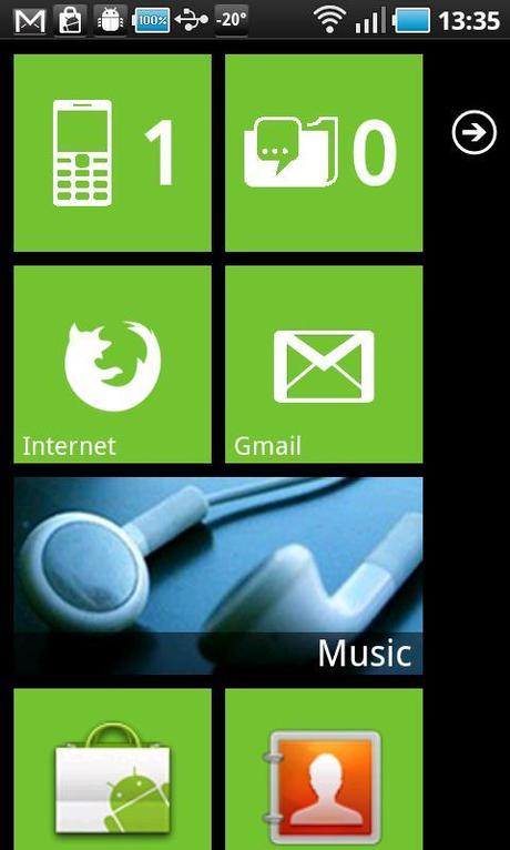  Con Launcher 7 Android diventa Windows Phone 7