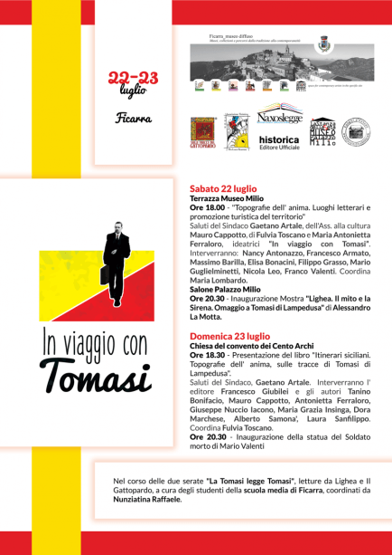 Topografie dell’anima, a Ficarra sulle tracce di Tomasi di Lampedusa Topografie dell’anima, a Ficarra sulle tracce di Tomasi di Lampedusa