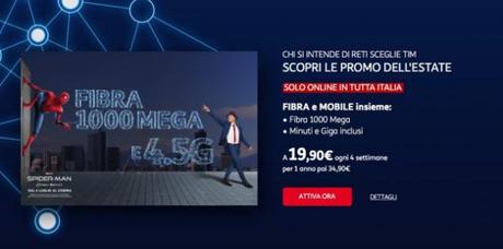 TIM Fibra + Mobile in offerta per tutto il mese di luglio! TIM Fibra + Mobile in offerta per tutto il mese di luglio!