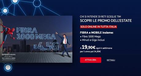 TIM Fibra + Mobile in offerta per tutto il mese di luglio! TIM Fibra + Mobile in offerta per tutto il mese di luglio!