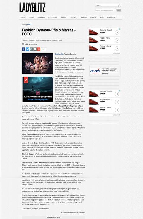 IL MIO ARTICOLO SULLE DINASTIE DELLA MODA IL MIO ARTICOLO SULLE DINASTIE DELLA MODA