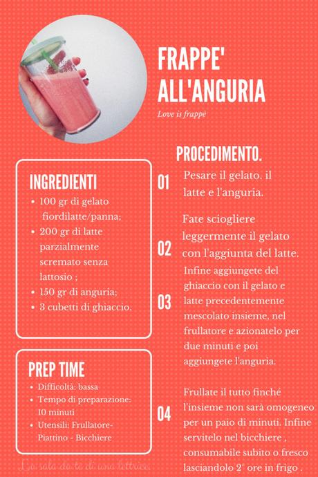 Frappè all’anguria| Le ricette della sala. Frappè all’anguria| Le ricette della sala.