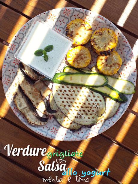 Verdure grigliate con salsa allo yogurt, menta e miele di timo Verdure grigliate con salsa allo yogurt, menta e miele di timo