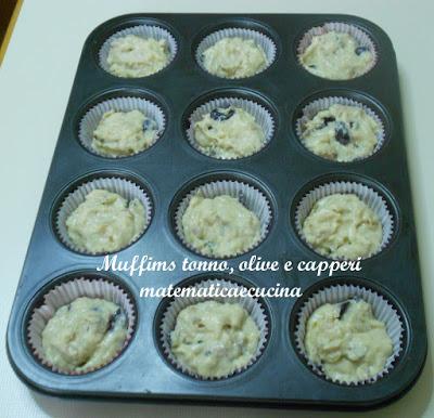 Muffins salati con Tonno, Capperi e Olive Muffins salati con Tonno, Capperi e Olive