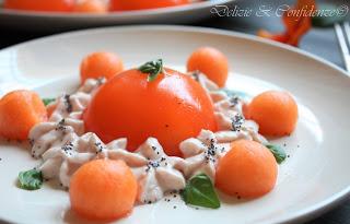 Aspic di melone con chantilly di prosciutto Aspic di melone con chantilly di prosciutto