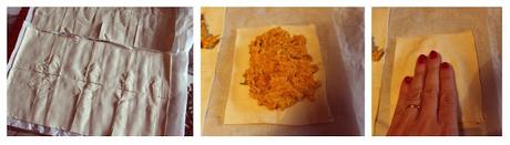 Quadri di sfoglia ripieni di zucca Mantovana, salvia e Asiago DOP su letto di misticanza con vinaigrette all'arancia, vino d'accompagnamento Dilé Rosato Quadri di sfoglia ripieni di zucca Mantovana, salvia e Asiago DOP su letto di misticanza con vinaigrette all'arancia, vino d'accompagnamento Dilé Rosato