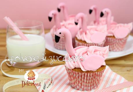 polveredizucchero.it cupcake flamingo fenicottero cupcakes cake design tutorial passo a passo cameo paneangeli polvere di zucchero