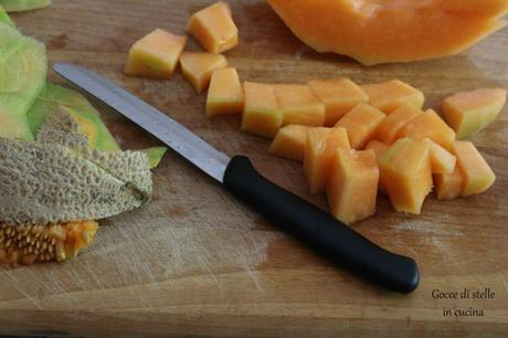 Frullato di melone con latte di riso Frullato di melone con latte di riso