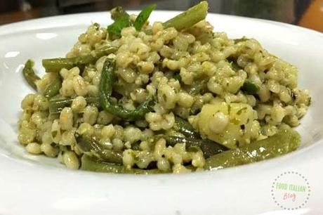 Orzo al pesto con Patate e Fagiolini Orzo al pesto con Patate e Fagiolini