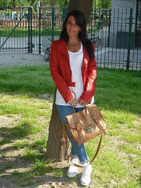 A red leather jacket
