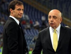 galliani e allegri 300x227 Roma Milan: dopo sette lunghi anni, la luce!