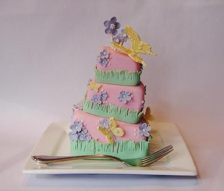 3 tier topsy turvy mini cake