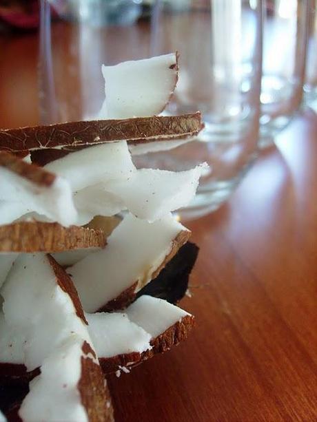 Granita di cocco in mousse al cioccolato bianco