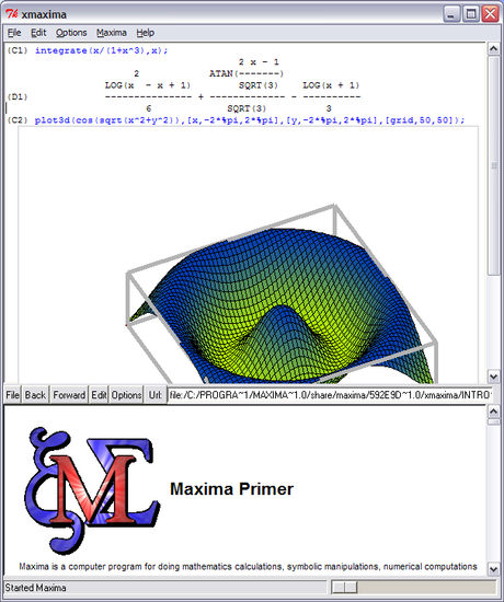 Maxima è un programma per l'elaborazione algebrica molto sofisticato e molto potente.