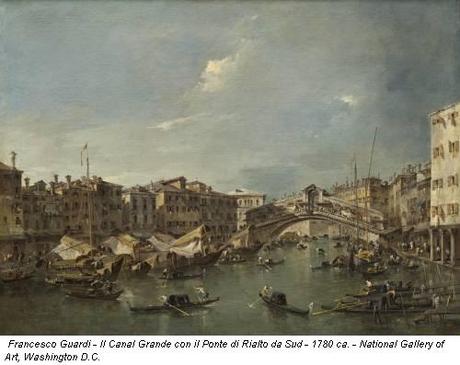 Francesco Guardi - Il Canal Grande con il Ponte di Rialto da Sud - 1780 ca. - National Gallery of Art, Washington D.C.