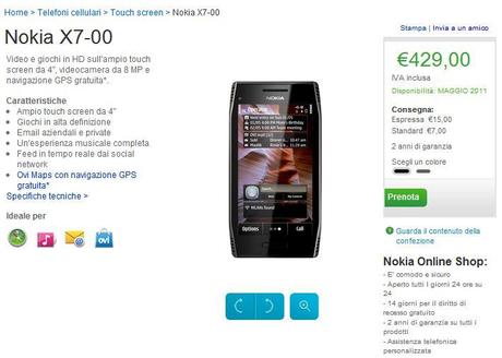 Nokia X7 e E6 prenotabili sul Nokia Shop Online