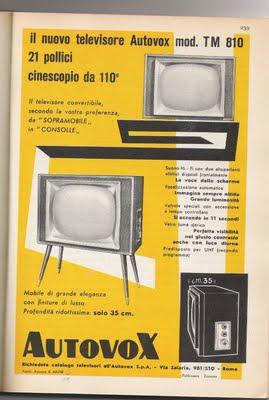 ottobre 1958: il nuovo televisore Autovox mod. TM 810