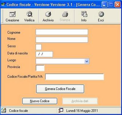 Software gratuito per il calcolo del Codice Fiscale