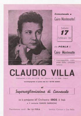 Claudio Villa alla Perla di Cairo Montenotte (SV) nel  1962