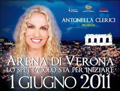 ASCOLTI TV/ Lo spettacolo ARENA DI VERONA 2011 con Antonella Clerici vince la serata (4,2 mln). Crolla la serie I LICEALI 3 superata da CHI L’HA VISTO?