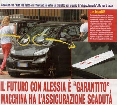 Biglietto d'insulti sull'auto per Marcuzzi e Facchinetti: come c... parcheggi?