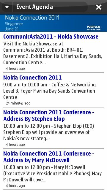 L’applicazione ufficiale di Nokia Connection 2011