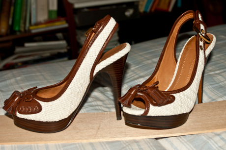 ShoeRoom #25  My Zara’s White and Tan Slingback Sandals