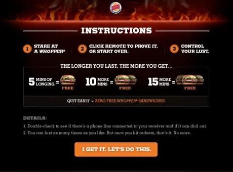 Più guardi l'hamburger, più vinci. Whopperlust Più guardi l'hamburger, più vinci. Whopperlust