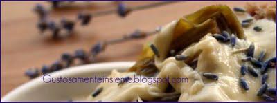 CUORI DI CARCIOFO AL GRUYERE E FIORI DI LAVANDA CUORI DI CARCIOFO AL GRUYERE E FIORI DI LAVANDA