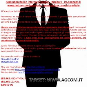 Anonimous Ops defaccia il sito dell’agcom