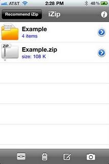 iZip l'applicazione per la gestione dei file Zip sul tuo iPhone e iPad.