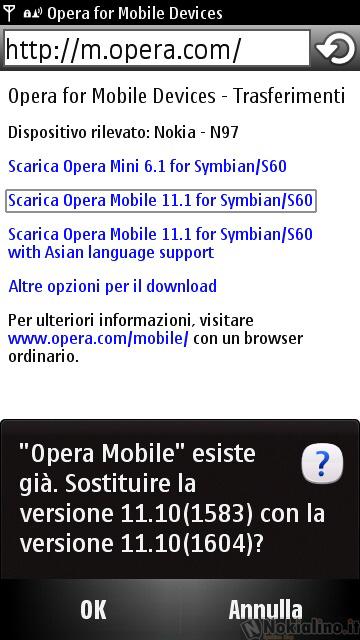 Update: Opera Mobile v.11.10(1604) per Symbian